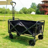 Carro Camping Plegable Negro con 4 Rueda